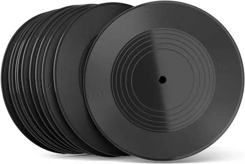 Miniatura 6 de Facmogu 12 piezas de discos de vinilo en blanco, discos de vinilo falsos de 7 pulgadas para decoración de pared estética, discos de hip hop rock
