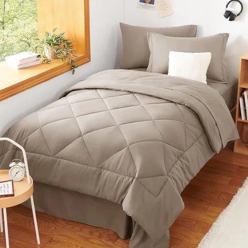 Miniatura 292 de CozyLux Juego de edredón tamaño King, color naranja quemado, toda la ropa de cama en una sola bolsa, 7 piezas: edredón, fundas de almohada