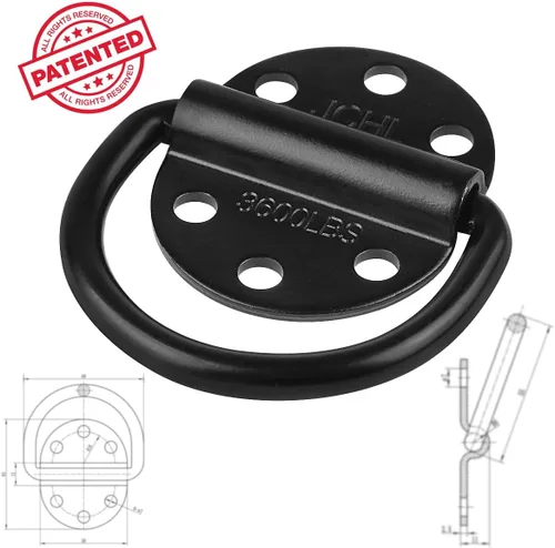 Miniatura 3 de Anclajes de amarre de acero resistente de 3600 libras de capacidad para cargas en remolques, camiones, caravanas, cámperes, camionetas, ATV, SUV
