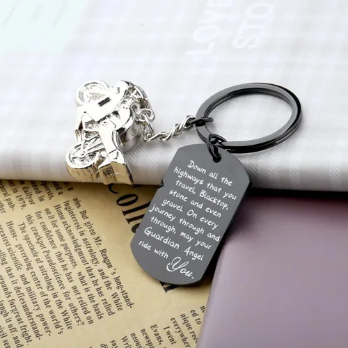 Miniatura 15 de FUSTMW Llavero de motociclista, regalo de motocicleta, llavero seguro para que tu ángel guardián viaje contigo, nuevo regalo para motociclista