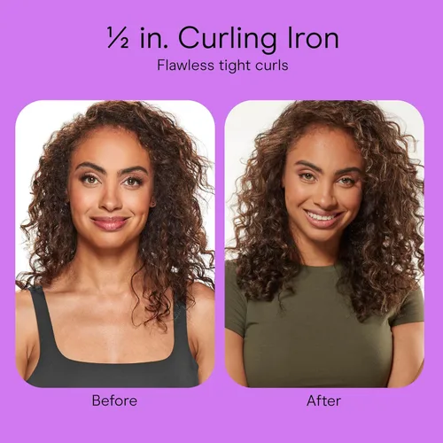 Miniatura 9 de Conair Rizador de Cerámica Doble de ½ Pulgada con Clip de Garra de Bonificación, Barril de ½ Pulgada Crea Rizos en Espiral, Rizador de Cabello