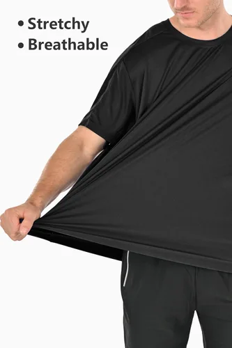 Miniatura 5 de Nayta muotia Paquete de 3 camisetas de entrenamiento para hombre, manga corta, de compresión, para deportes, gimnasio, atletismo
