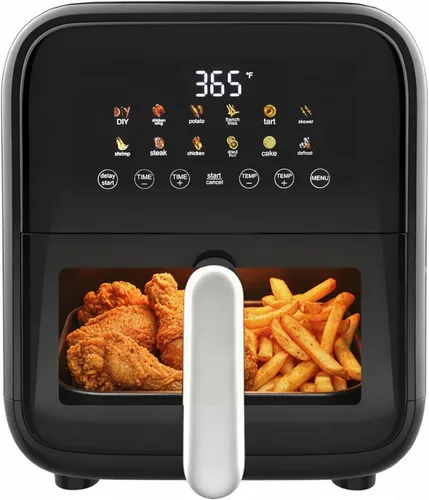 Miniatura 9 de HealSmart Horno freidora de aire 12 en 1, horno de convección digital de 6.34 cuartos de galón con ventana visible y 1700 W, freír al aire, asar