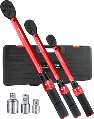 Miniatura 11 de ATsafepro Llave Dinamométrica Digital - Impulsor de 1/2 Pulgada y 5.1-340Nm (3.8-250.8 ft-lb), Llave Dinamométrica de Servicio Pesado con Zumbador