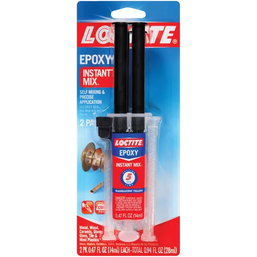 Loctite, mezcla de epoxi instantánea lista en cinco minutos, dos jeringas de 0,47 onzas líquidas (1715208), 1715208-6