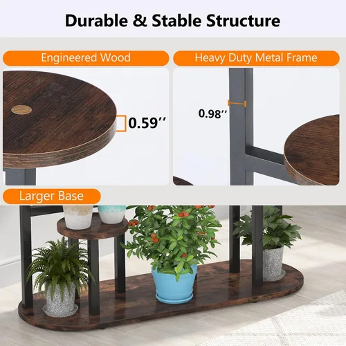Miniatura 5 de LITTLE TREE Soporte para plantas de 11 macetas de varios niveles para interiores, estante alto para plantas, soporte para plantas, para jardín
