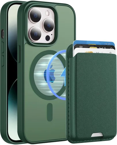 Miniatura 33 de Funda magnética para iPhone 12 Pro Max, cartera magnética desmontable con soporte para tarjetas, [compatible con MagSafe] grado militar, a prueba