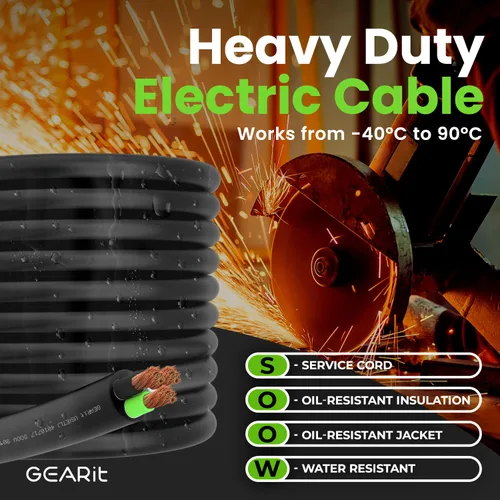Miniatura 4 de GEARit Cable de alimentación portátil 6/3 6 AWG (100 pies - 3 conductores) SOOW 600V Cable eléctrico de calibre 6 para derivaciones de motor, luces