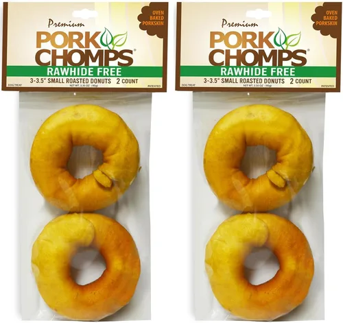 Miniatura 9 de Pork Chomps Masticables de piel de cerdo prensada para perros, anillos de 2.5 pulgadas, pollo real, 8 unidades, paquete de 1 – Golosinas de larga