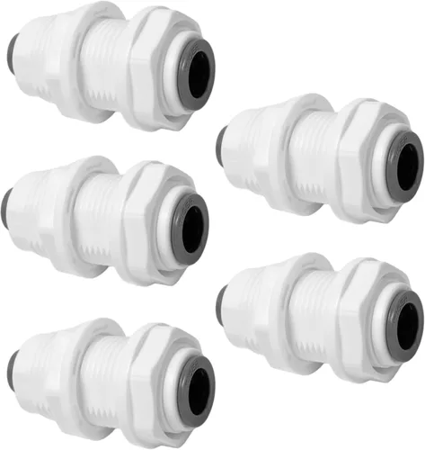 LiquaGen Adaptador de tanque de mamparo a granel para sistemas de ósmosis inversa (RO/DI) - tamaños de 1/4 y 3/8 pulgadas (3/8 pulgadas x 3/8