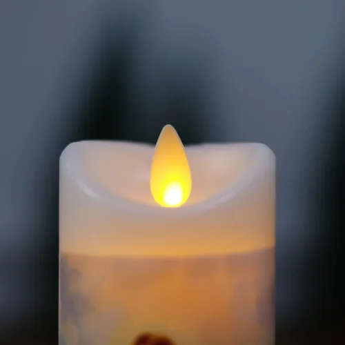 Miniatura 3 de NONNO & ZGF Moving Wick - Vela de oración sin llama Jesús, cera real, velas parpadeantes brillantes con función de temporizador remoto, funciona