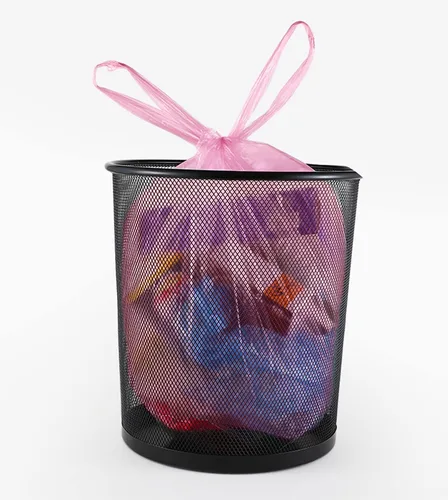 Miniatura 5 de Bolsas de basura de baño de 4 galones, 5 rollos/100 unidades, asas pequeñas, bolsas de basura para oficina, cocina, dormitorio, papelera, coloridas