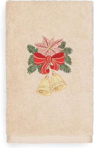 Miniatura 7 de Toalla de mano bordada de lujo 100% algodón turco, racimo de acebo de Navidad
