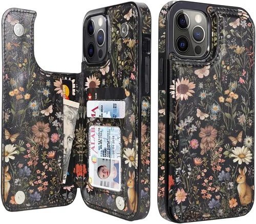 Miniatura 47 de uCOLOR Funda compatible con iPhone 13 Pro Max de 6.7 pulgadas con ranura para tarjetero, función atril, doble cierre magnético y diseño de bloqueo