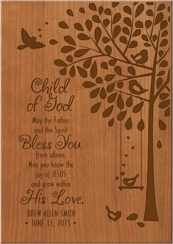 Miniatura 3 de LifeSong Milestones Regalos de bautismo personalizados para niñas y niños, ideas de bautizo para la primera comunión para ahijados, hijo de Dios