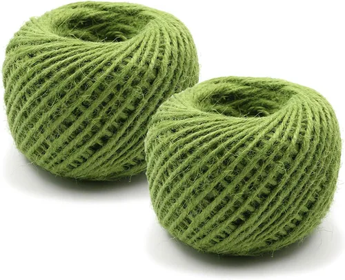 Miniatura 40 de Cuerda de yute verde de 54 yardas/rollo de 0.079 pulgadas, cuerda de cáñamo, cuerda gruesa fuerte, envoltura de cuerda gruesa, boda, manualidades