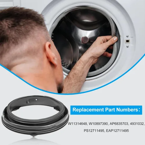 Miniatura 4 de W11314648 W10897390 Junta de sello de puerta de lavadora Compatible con lavadora de carga frontal Whirlpool, Maytag, Inglis y Amana, Reemplazo#