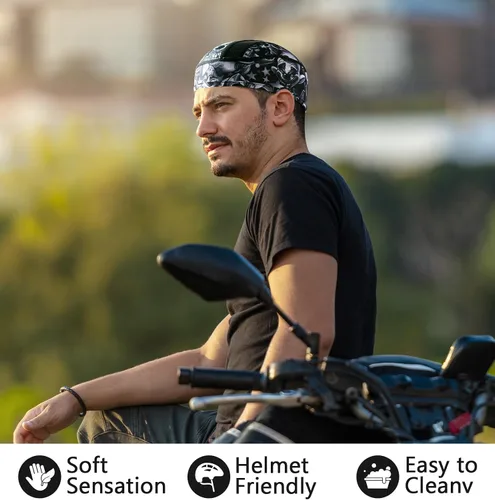 Miniatura 28 de Gorro con forro para casco de calavera, malla de enfriamiento para hombres y mujeres, se adapta debajo de los cascos