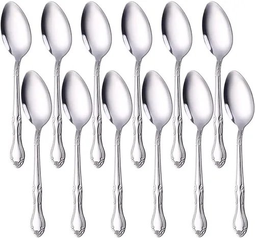 Miniatura 53 de Juego de 12 cucharas de café, mini cucharas de café, cucharas de espresso de acero inoxidable, cucharas pequeñas para postre, té, aperitivo, 4.6