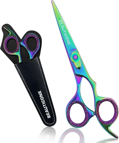 Miniatura 14 de Juego de tijeras de corte y adelgazamiento de cabello, tijeras de peluquería profesionales de 6.5 pulgadas para corte de pelo para hombres/mujeres