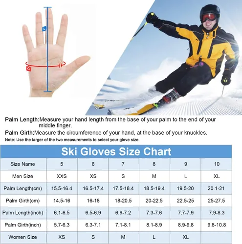 Miniatura 2 de Guantes de esquí Unigear impermeables para pantalla táctil, guantes de snowboard, para clima frío, para hombres y mujeres.