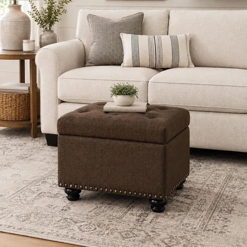 Miniatura 13 de Convenience Concepts Designs4Comfort 5th Avenue - Otomana tapizada de almacenamiento de 24 pulgadas, taburete y asiento contemporáneo con tapa