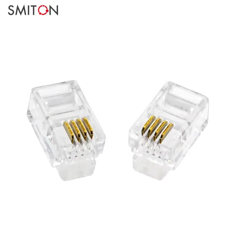 Miniatura 2 de 100Pack Transparente Color RJ9 Cable Plug 4P4C Conector