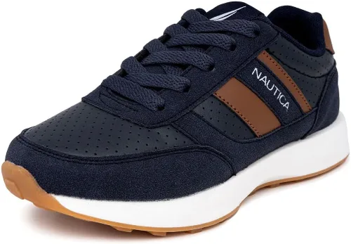 Nautica Zapatos deportivos de moda Oxford cómodos con cordones para niños y niñas (niños grandes, niños pequeños, niños pequeños)