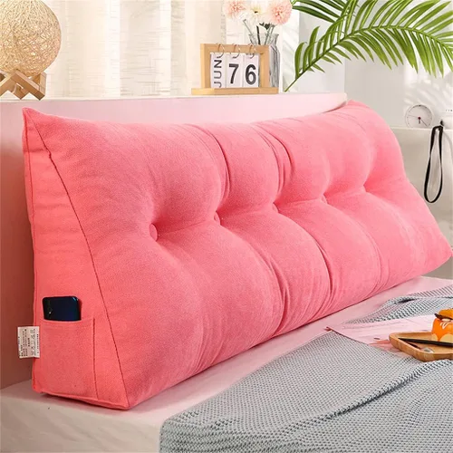 Miniatura 11 de Almohada triangular grande de cuña de lectura, cojín para cabecero de cama, cojín para cabecero, cojín para cama individual, matrimonial, Queen, Gris