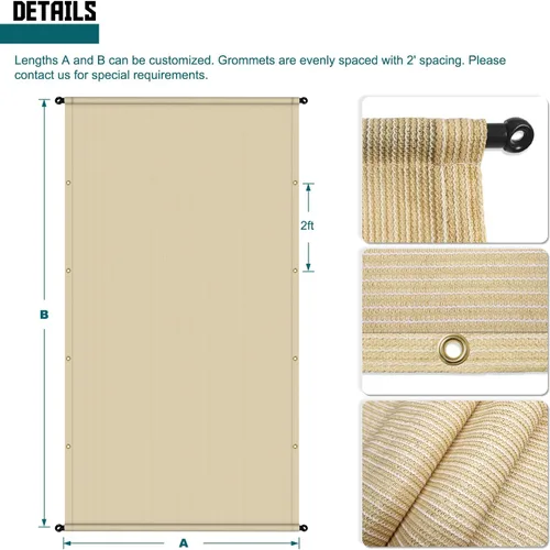 Miniatura 3 de TANG Cubierta de Sombra de Repuesto para Pérgola de 9'x12', Toldo para Patio Terraza Parasol Universal, Tela de Sombra con Ojales para Jardín, Tela