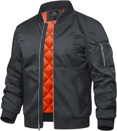 Miniatura 8 de TACVASEN - Chaqueta bomber para hombre, cortavientos, chaqueta térmica acolchada, abrigada, para invierno