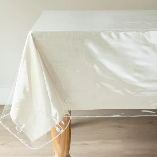 Miniatura 13 de Benson Mills - Mantel de plástico transparente resistente, 100% impermeable y a prueba de derrames de aceite, de PVC de vinilo, cuadrado, para mesas