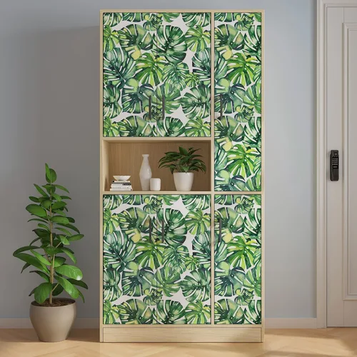Miniatura 3 de CHIHUT Papel tapiz de hojas de palmera tropical de Monstera con diseño de acuarela para despegar y pegar botánico para sala de estar, dormitorio