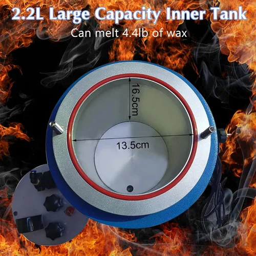 Miniatura 7 de Inyector de cera de 2.2L, máquina de inyector de cera de 500W, Máquina de fundición de cera de temperatura ajustable 86.0 °F-230.0 °F, Máquina