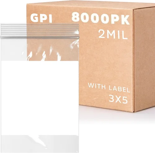 Miniatura 18 de GPI - Mini bolsas con cremallera de 1 x 1 pulgada, paquete de 1000 bolsas de plástico transparente con cierre con cremallera con bloque blanco