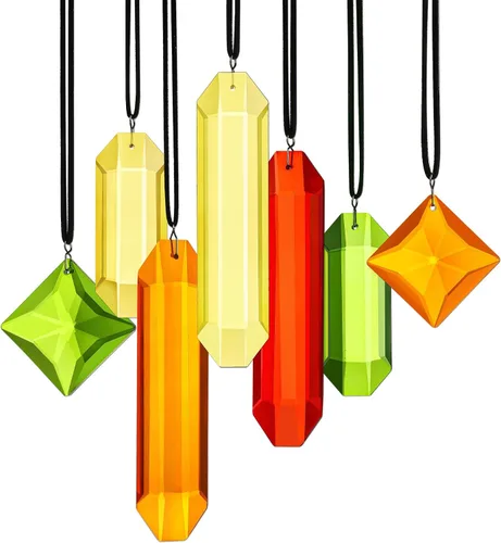 Miniatura 8 de HDCRYSTALGIFTS 7 piezas de prismas de cristal atrapasoles para colgar en ventanas, atrapasoles de cristal arcoíris colgantes para ventanas