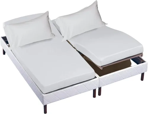 Miniatura 57 de Cottingon Juego de sábanas de 4 piezas de tamaño King con cabezal flexible, sábanas divididas de 34 pulgadas para camas ajustables con números