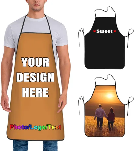 Miniatura 46 de Delantal de chef personalizado para hombres y mujeres, para cocinar, con nombre, logotipo, foto, regalos de cocina para familiares y amigos