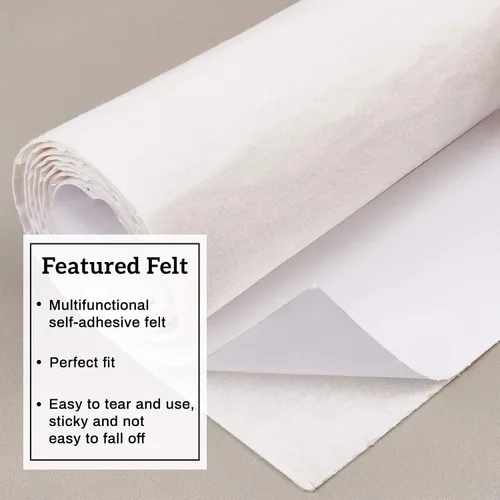 Miniatura 4 de BENECREAT Forro de estante de fieltro autoadhesivo de 15.7" x 78.7" para confección de disfraces DIY y joyero, tela despegar y pegar, 1mm de grosor