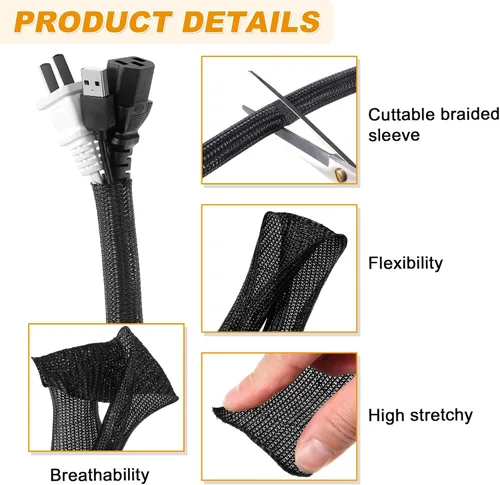 Miniatura 3 de CroBlissful El kit organizador de 16 piezas incluye clips de alambre de retención, organizador de cables, funda organizadora de cables