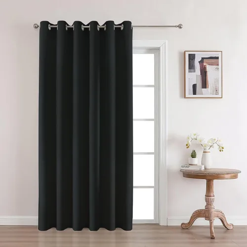 Miniatura 30 de Joydeco Cortinas opacas de 84 pulgadas de largo, 2 paneles burg, cortinas de oscurecimiento de habitación para dormitorio, cortinas térmicas Negro