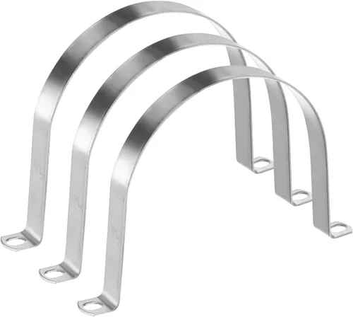 Miniatura 21 de M METERXITY Paquete de 3 abrazaderas de conducto, correa rígida de acero inoxidable 304 de 3-1/2 pulgadas M89 U con 2 agujeros