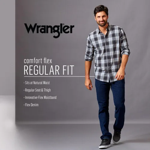 Miniatura 6 de Wrangler Authentics - Jeans de ajuste estándar y cintura Comfort Flex para hombre