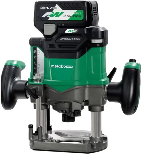 Metabo HPT Fresadora de Inmersión Inalámbrica, Fresadora de Velocidad Variable de 36V, Hasta 46 Pies por Minuto, Diseño Ligero de 6.9 Libras, Luz de