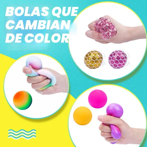 Miniatura 4 de Paquete de 24 bolas antiestrés, bolas esponjosas, bolas para apretar para adultos, bolas de alivio del estrés, rellenos de caja de premios