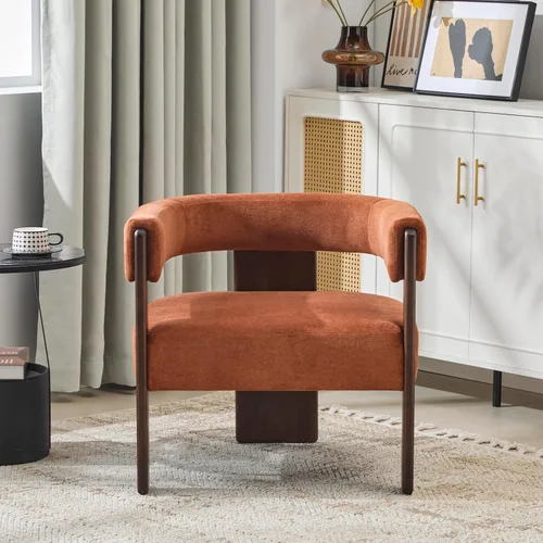 Miniatura 13 de Christopher Knight Home Nettie - Silla decorativa moderna para sala de estar, sofá individual de tela Boucle con marco de madera, cómoda silla
