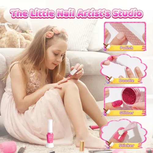 Miniatura 2 de Kit de esmalte de uñas para niñas de 7, 8, 9, 10, 11, 12 años, cosméticos, para fiestas de niñas de 7, 8, 9, 10, 11 y 12 años, manicura de gel BUNNY