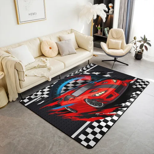 Miniatura 16 de Alfombra de Juego de Autos de Carreras para Niños, Alfombras de Juego para Niños, Alfombra de Sala de Juegos para Niños con Respaldo de Goma