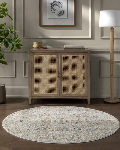 Miniatura 11 de Hauteloom Kunzite - Alfombra de área para sala de estar, dormitorio, borde de medallón floral geométrico envejecido, tradicional oriental de Marrón