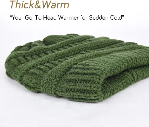 Miniatura 31 de FURTALK Gorro de invierno para mujer, con forro de satén, tejido trenzado, grueso, holgado, gorro cálido